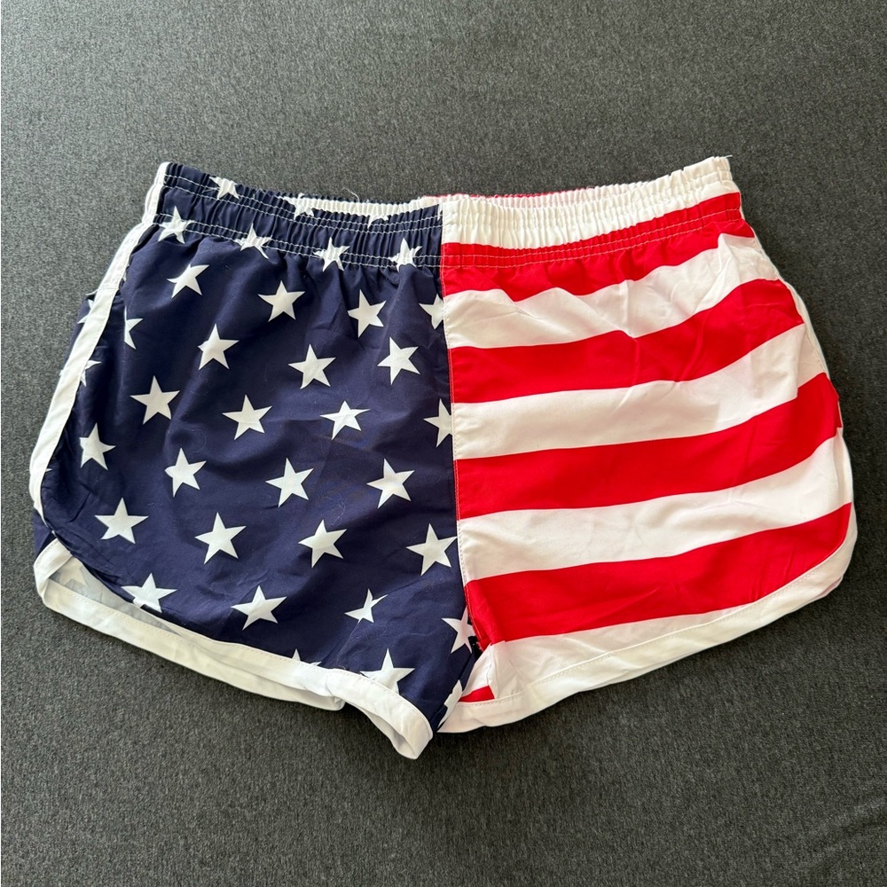 Uzzi White American Flag Activewear Shorts M
